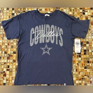 NWT Dallas Cowboys Women's ‘47 Brand Short Sleeve Top~Atlas Blue~Medium~NWT~$40